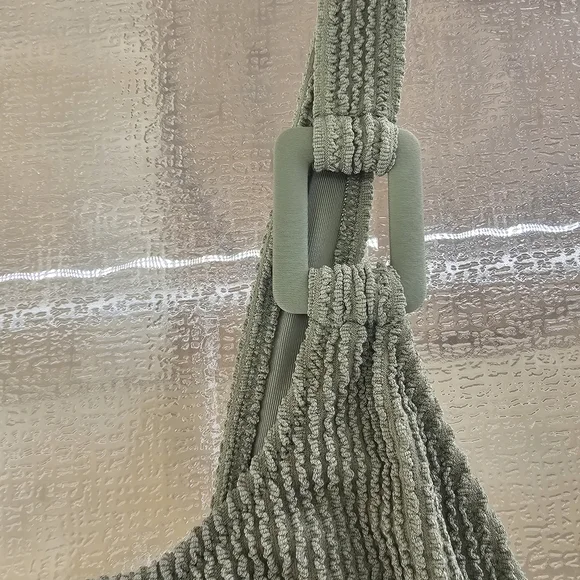 Aerie One-Piece Cheekiest Swim Olive Green Textured Luxe Minimalist Swimsuit - Picture 7 of 11